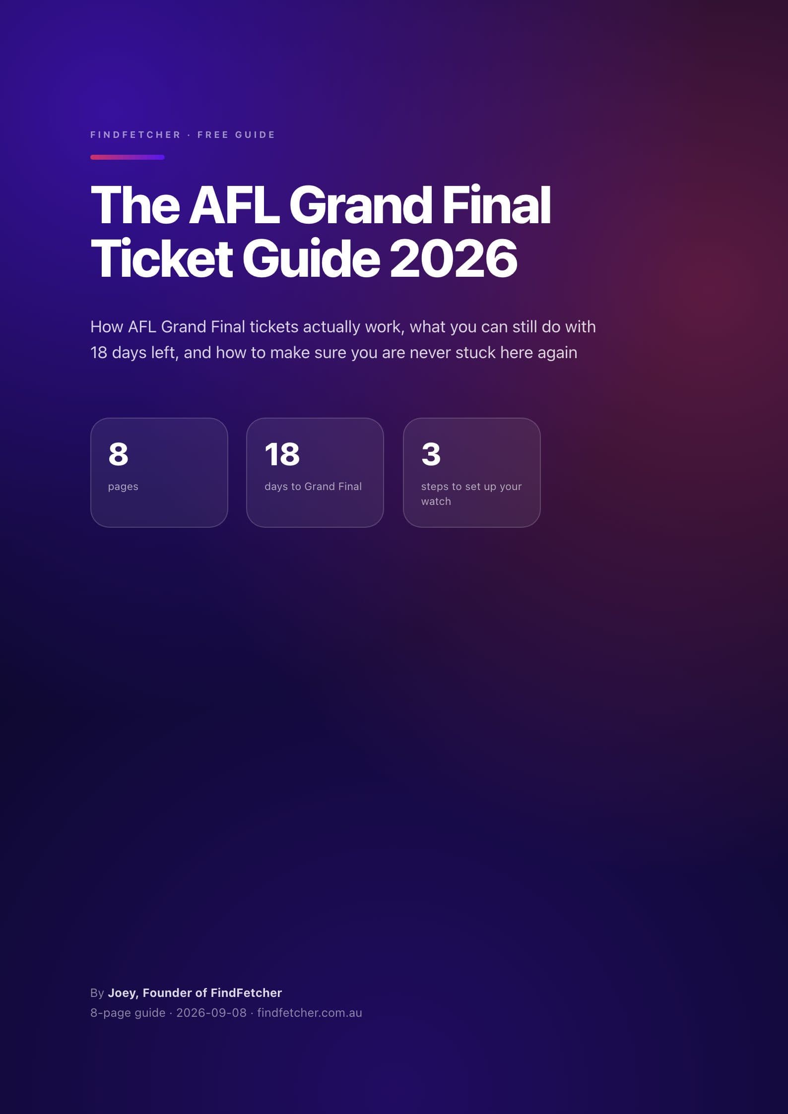 The AFL Grand Final Ticket Guide 2026 cover