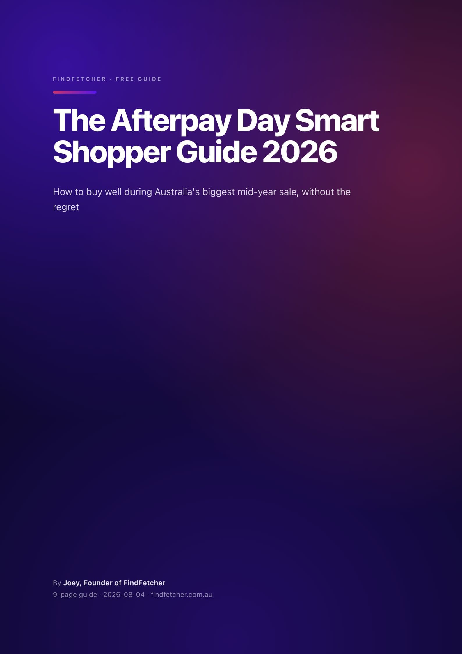 The Afterpay Day Smart Shopper Guide 2026 cover