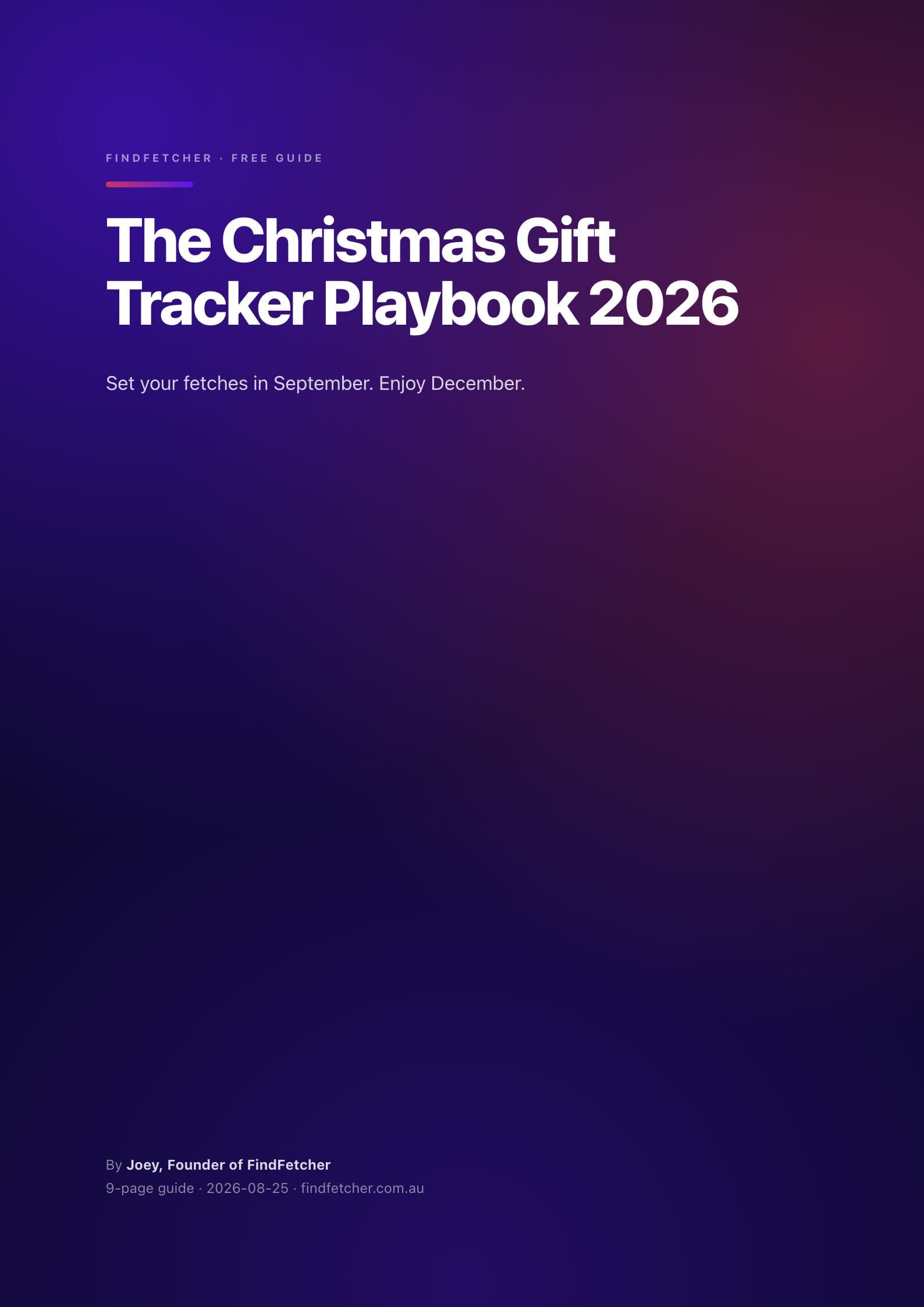 The Christmas Gift Tracker Playbook 2026 cover