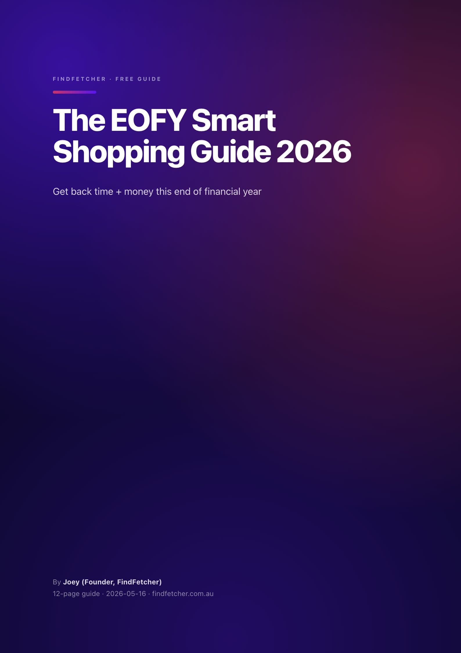 The EOFY Smart Shopping Guide 2026 cover