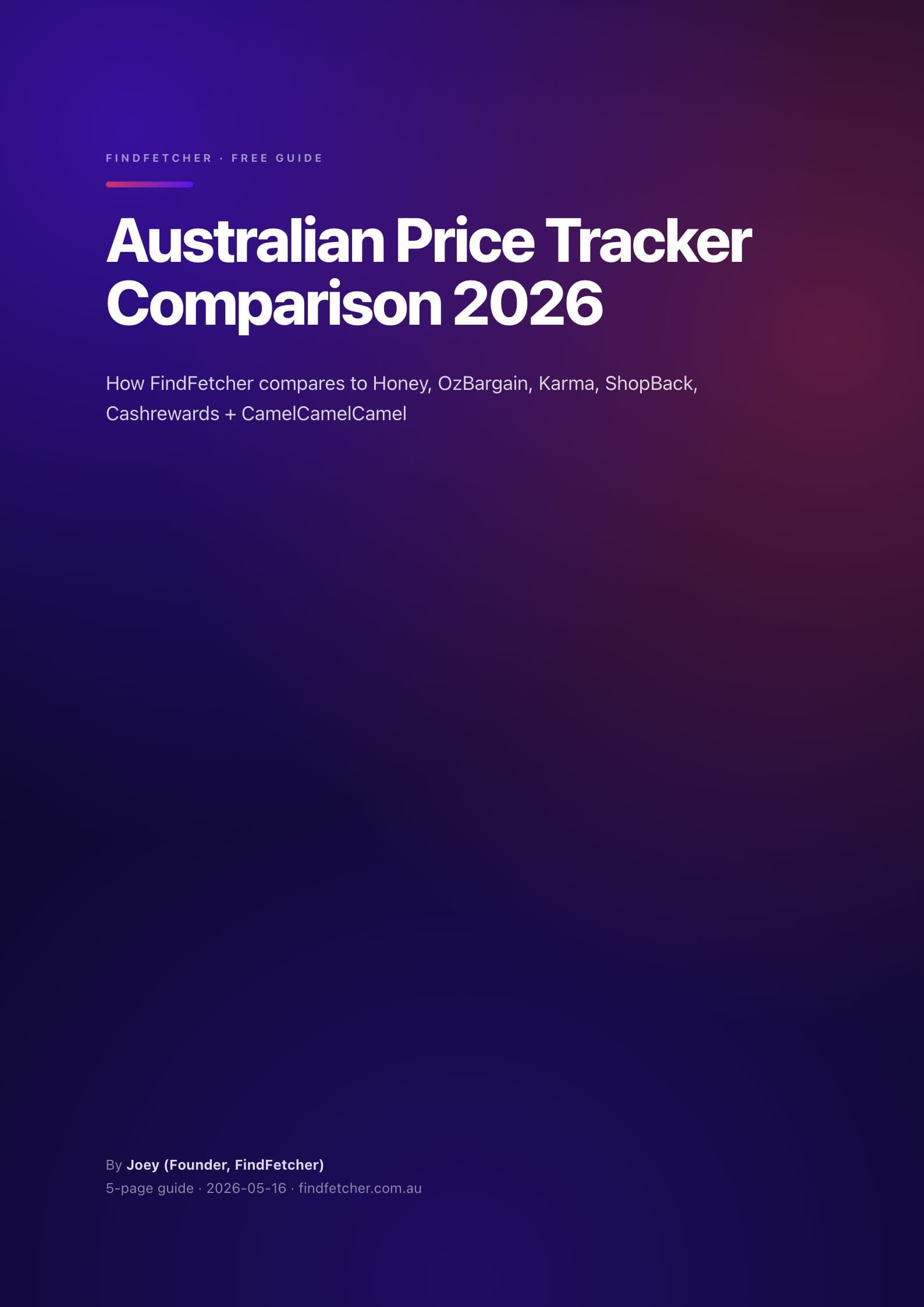 Australian Price Tracker Comparison 2026 cover