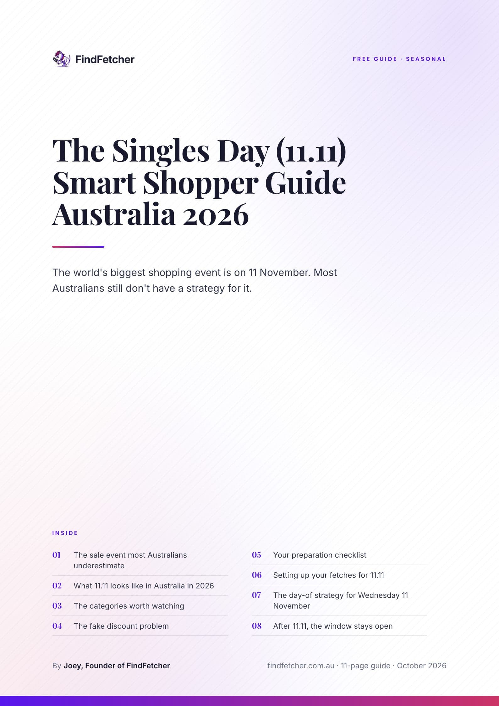 The Singles Day (11.11) Smart Shopper Guide Australia 2026 cover