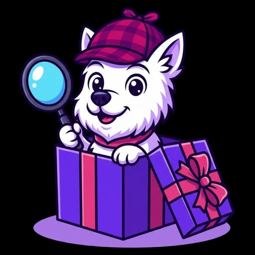 FindFetcher mascot peeking out of a gift box