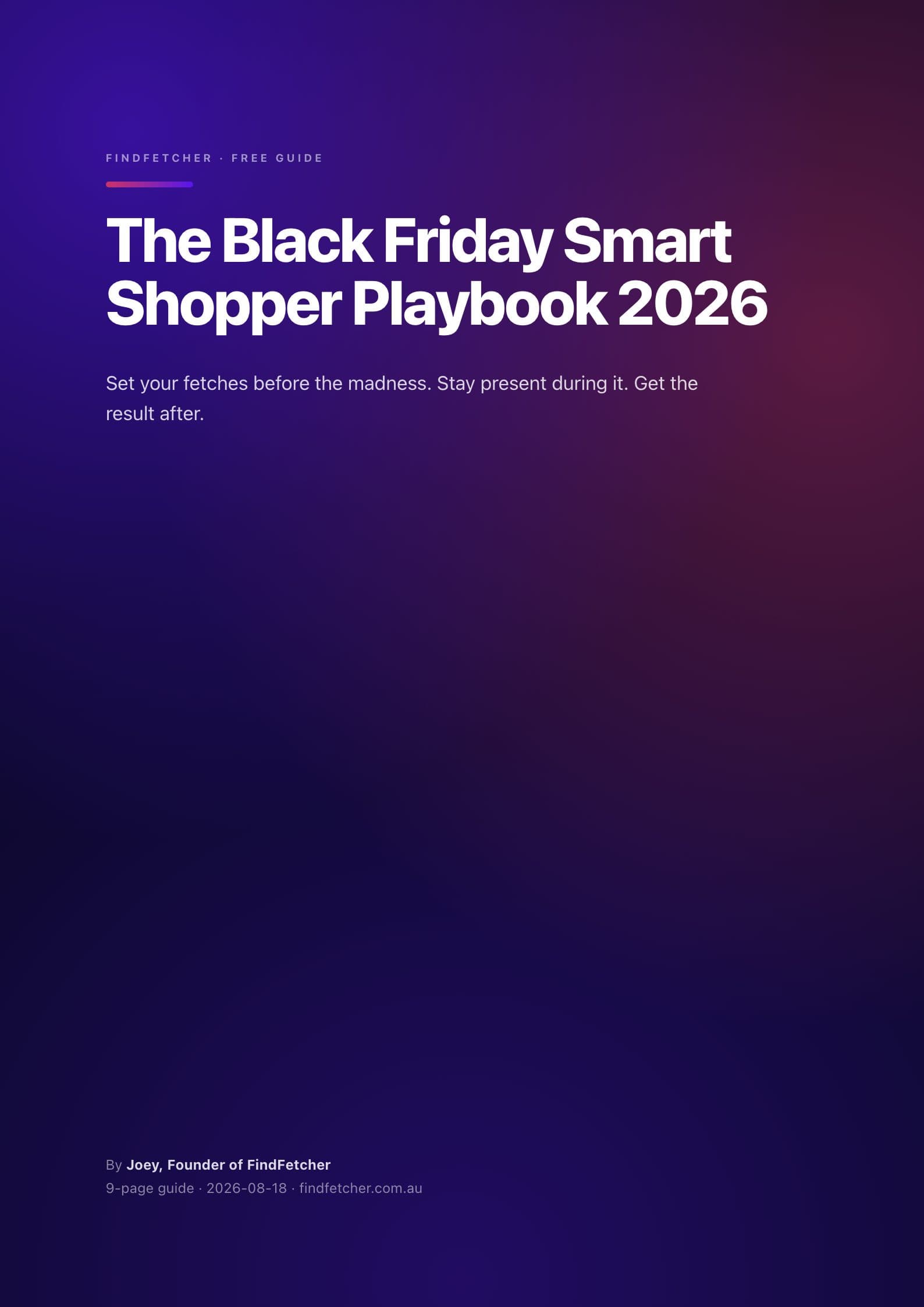 The Black Friday Smart Shopper Playbook 2026 cover